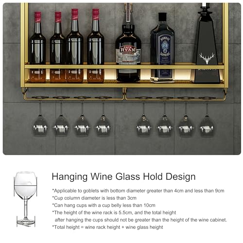 Étagère bouteille alcool murale LED pour salon chic - 5