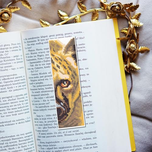 Image of FREEBLOSS 6 Set Cross Stitch Bookmark Kit Stamped Cross Stitch Kit Wild Animals Stamped Embroidery Bookmark with Instruction Cross Stitch Kits for Adults DIY Bookmark Kit 8''x2.4''