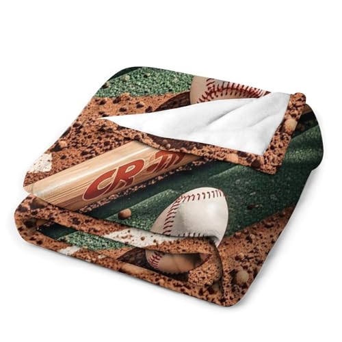 Couverture micro polaire baseball 178x203cm douce toutes saisons