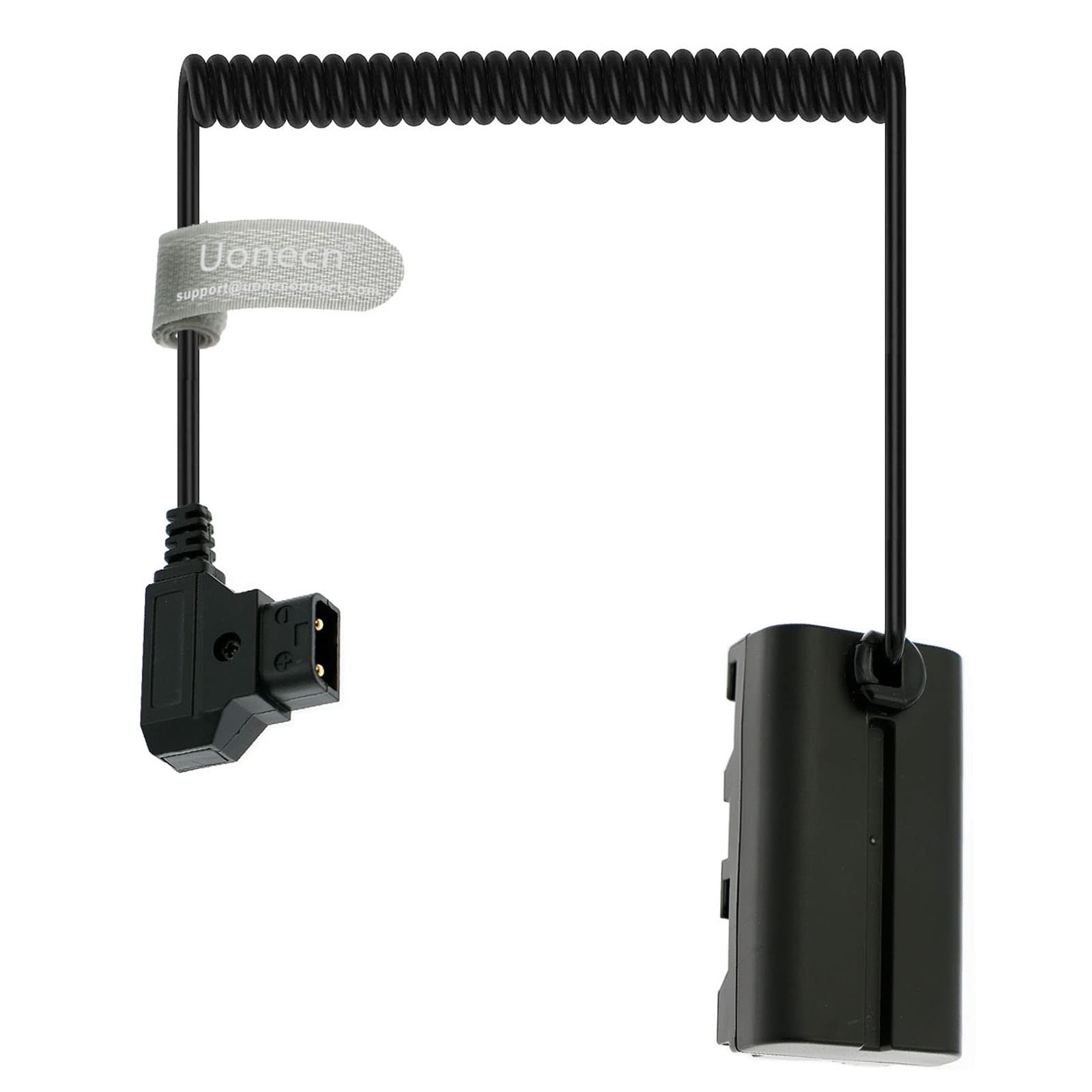 Uonecn D-Tap zu NP F550 Dummy Batterie Spulenkabel Stromkabel Adapter Kompatibel für Sony NP F550|F570|F970 |Atomos Ninja V Monitor (Spiralkabel)