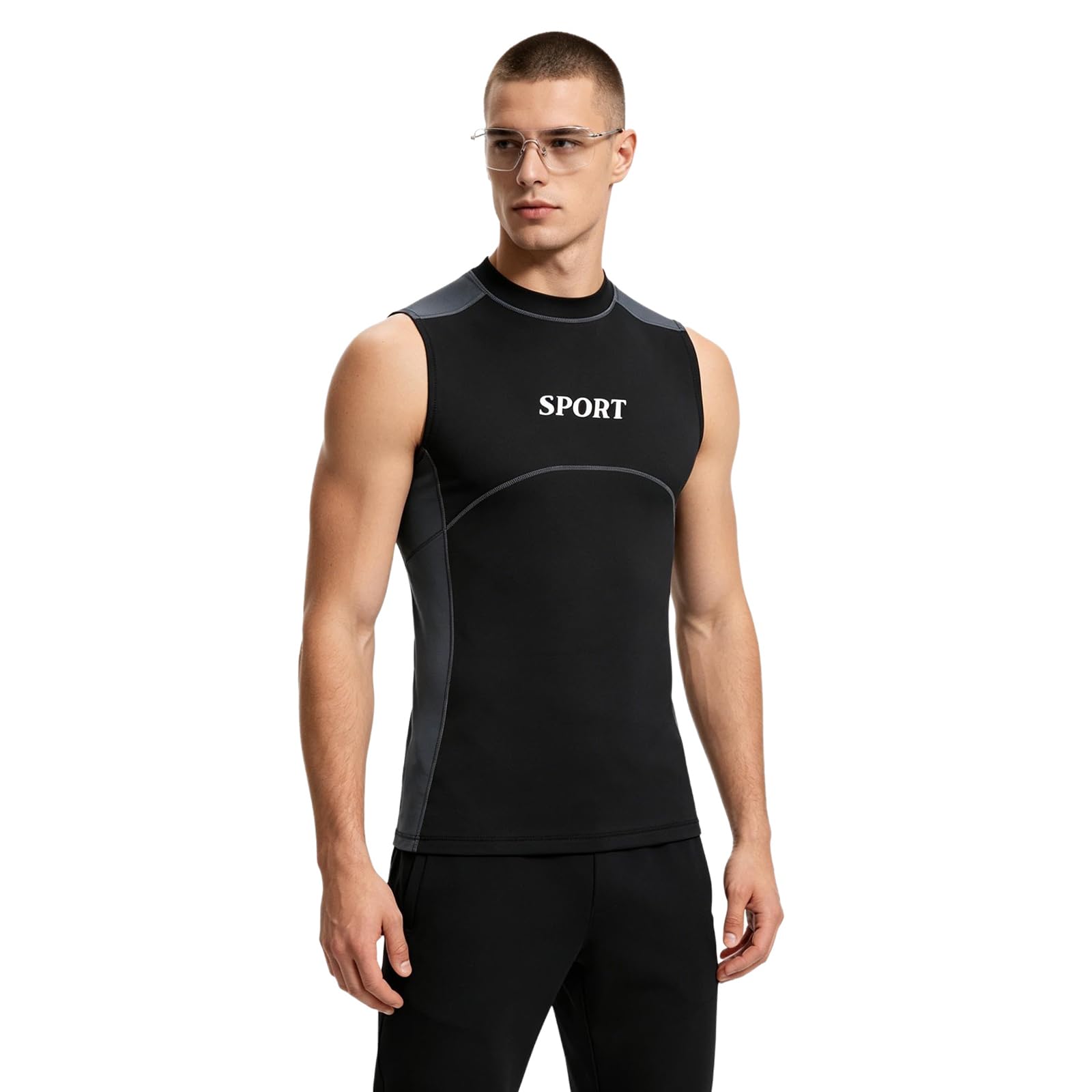 Uomo Gilet Immersione Maglietta Da Nuoto T Shirt Rashguard Gilet Tuta Immersioni Giacca Senza Maniche Maglia Protettiva Per Surf Grigio XXL