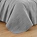 Chezmoi Collection Kingston King Size Bedspread Set, 3-Piece Gray Oversized Quilted Microfiber Lightweight Bedspread Coverlet (118