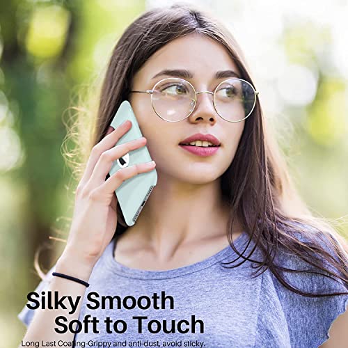 Image of VONZEE Liquid Silicone Soft Back Cover for iPhone 12 Mini Case, Shockproof Slim Camera & Full Body Protection Non Yellowing Cover with Microfiber Lining & Logo Cut (5.4 Inch) -Mint Green
