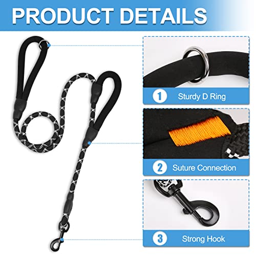 Suplutux Dog Leash 5Ft Long | Two Handle Dog Leash | Comfortable Padded Handles | Durable | Reflective Stitching | Double Handle Dog Leash For Large Medium Small Dogs (5 Ft) #TOP3