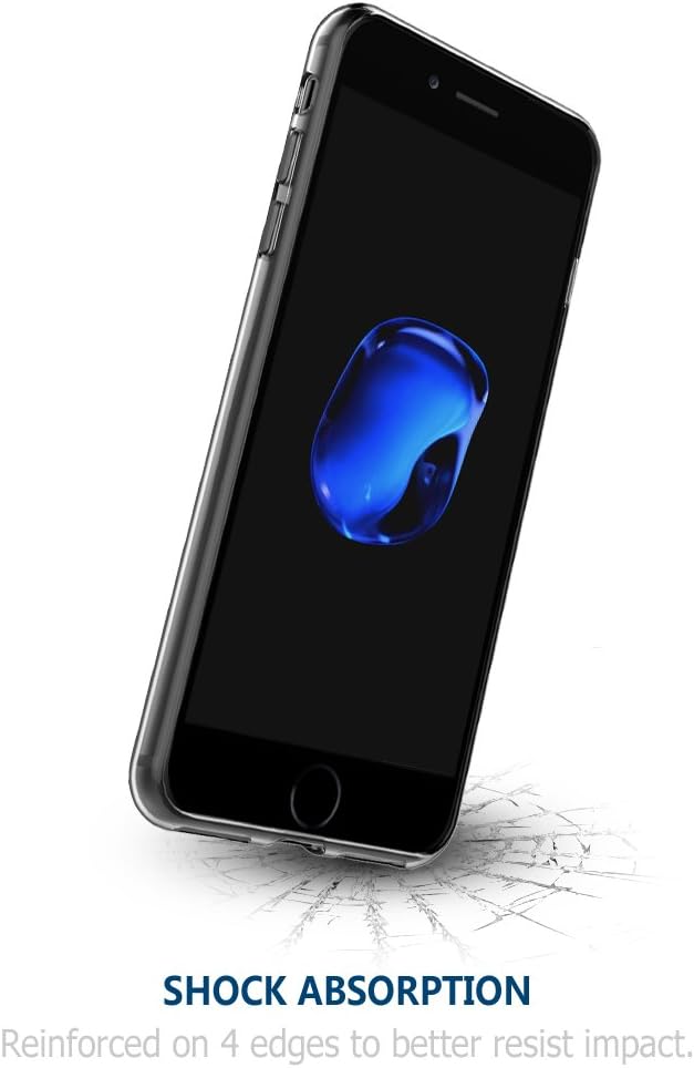 Simpeak Soft TPU Transparent Protector Clear Case Compatible with iPhone 7 Plus/8 Plus, Anti Slip, Scratch Resistant,Clear