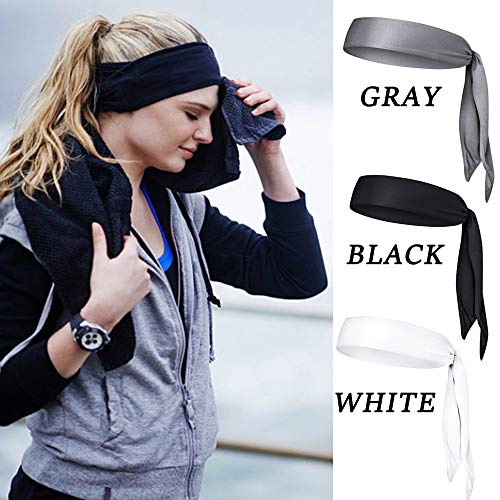 JTEEY Head Tie Sports Athletic Headband for Women and Men - Non Slip Hair Band Sweatband Ideal for Running, Workout, Tennis, Volleyball & Performance Stretch & Moisture Wicking
