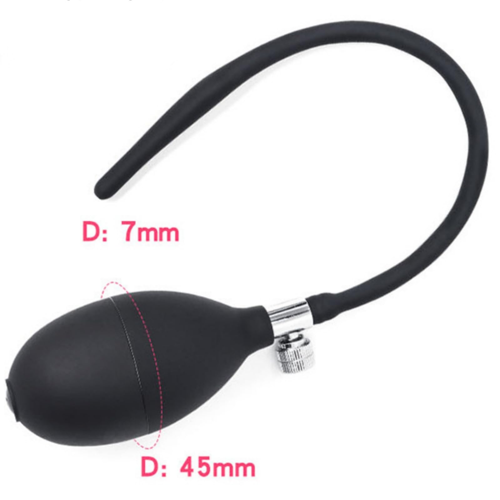 7-25mm Adjustable Male Black Inflatable Silicone Sports Hollow Tube