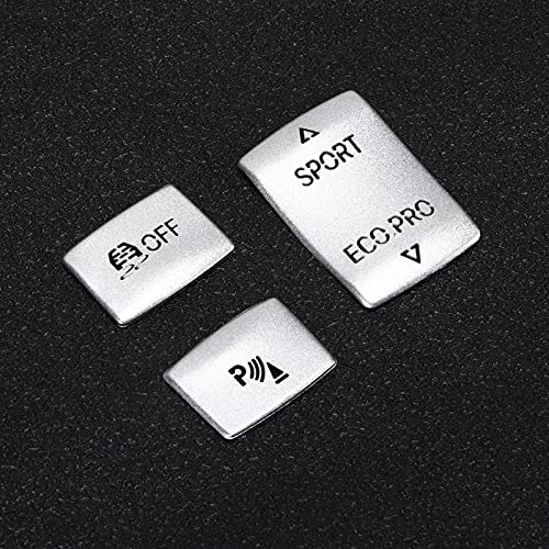 CHICIRIS Acabamento de botão para modo de direção, 3 peças/conjunto de adesivos prateados para modo
