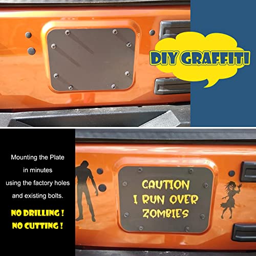 Sporacingrts Spare Tire Carrier Delete Filler Vent-Plate Cover With With Tailgate Rubber Plugs Set And Bolts Compatible With 2007-2018 Jk Jku（Aluminum） #TOP5