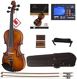 Cecilio CVN-300 Solidwood Ebony Fitted Violin with D'Addario Prelude Strings, Size 4/4