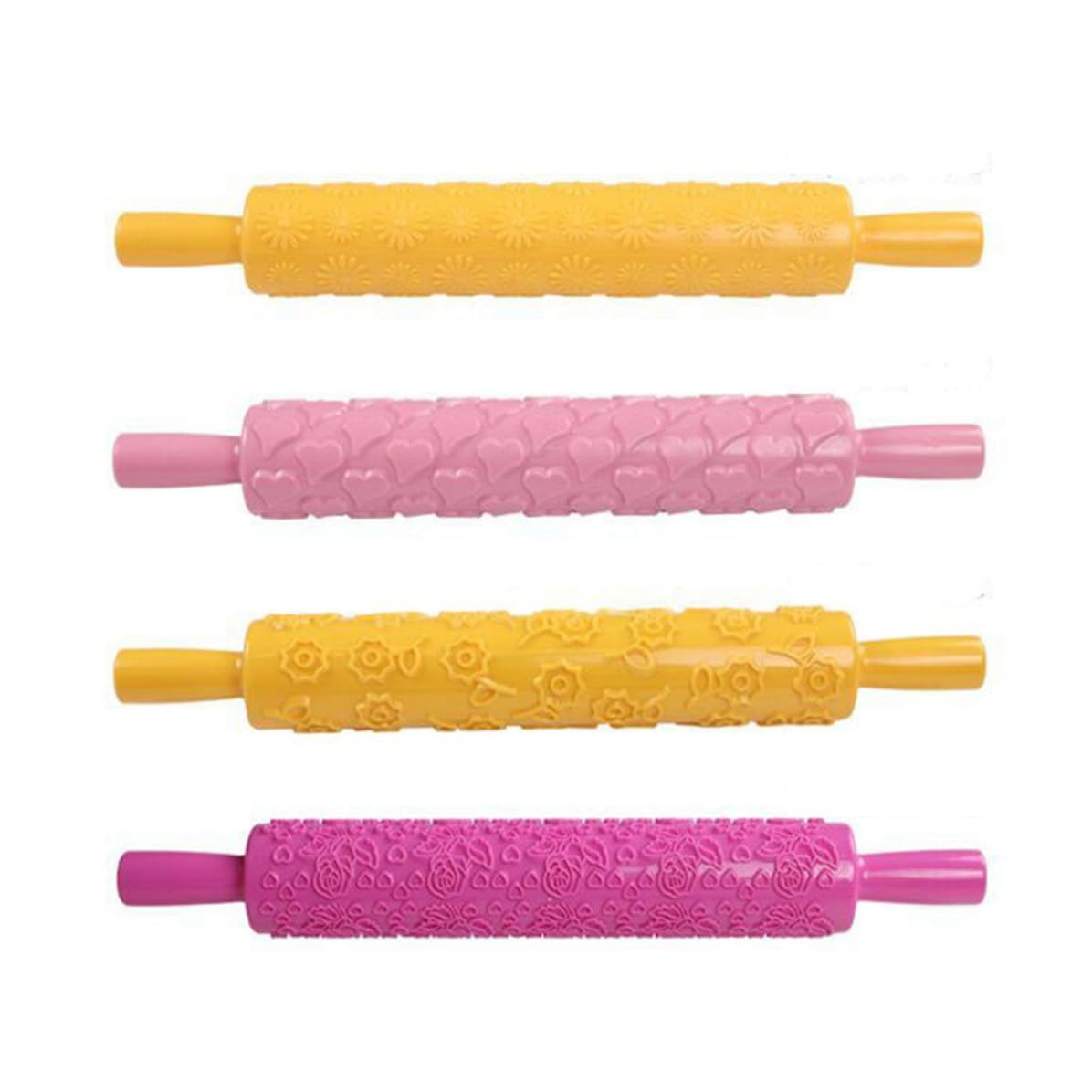 KOMBIUDA Rouleau à Pâtisserie Cuisine Multifonction 8pcs en Plastique Facile à Nettoyer Plusieurs Styles pour Décoration de Gâteau pour Pâte à Pétales et Argiles Plusieurs Styles