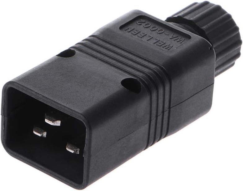 jijiwaiwai IEC 320 C20 Male Connector Power AC Power Plug Computer 16A 250V ABS Power Plug