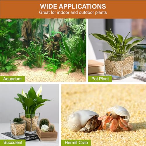 NUPICK 1-2mm Coarse Sand for Plants, 3lb Horticultural Grit for Succulents, Desert Silica Sand for Cactus, Decorative Gravel for Landscaping, Gold Grit for Aquariums, Bonsai, Vases Fillers - Thumbnail 6