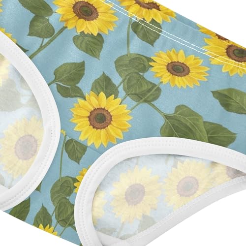 Vibrant Floral Yellow Sunflowers Girl Panties Cute Toddler Underwear Floral Cotton Cartoon Underpants Briefs 2t4