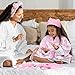 Unittype 42 Pcs Spa Robes Party Favor for Girls, Satin Robes Set for Slumber Birthday Party Supplies(Size 8,Pink)