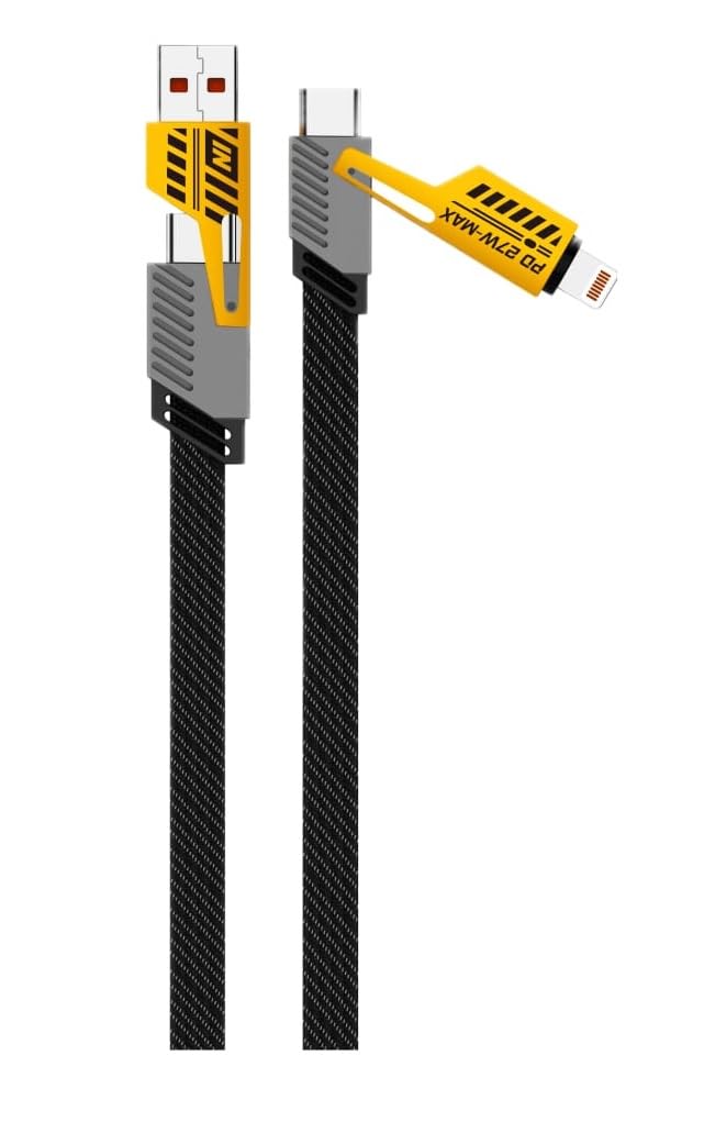 USB C DÜZ ÖRGÜLÜ HASIR AAA KALİTE 4 ü 1 arada 65/27 W 2 TO 2 FLAT FAST WIRE CABLE PD USB TYPE C İOS 4 LÜ ŞARJ KABLOSU VE VERİ AKTARIM DATA KABLO TÜM CİHAZLAR İÇİN GENİŞ UYUMLULUK HAYAT KURTARIR