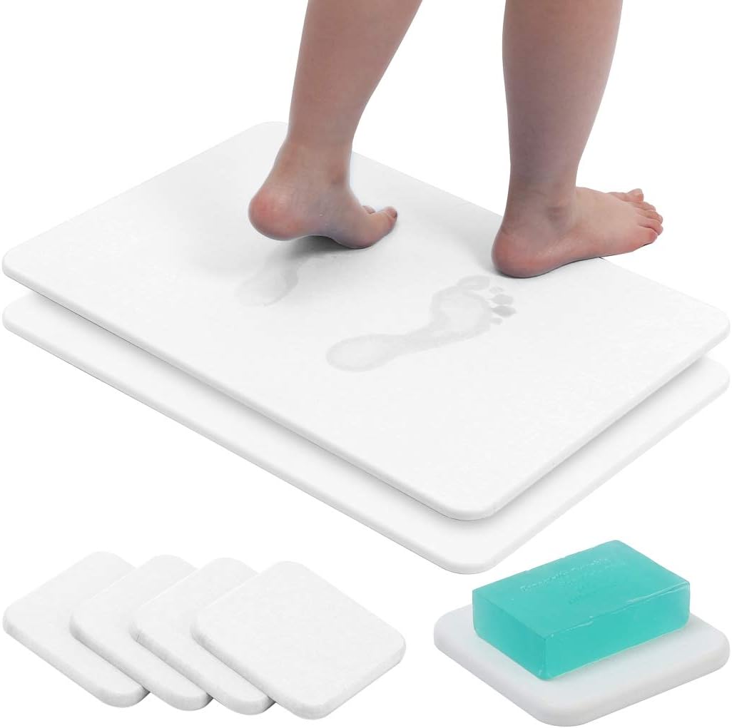 Amazon.com: Diatomaceous Earth Bath Mat Diatomite Bath Mat Stone Fast