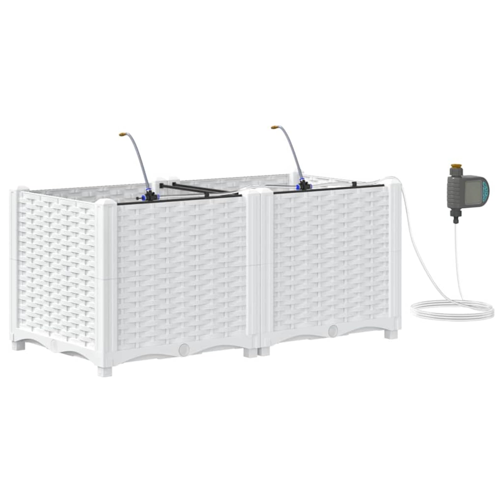 Gecheer Vaso da Giardino con Sistema di Irrigazione Automatica, 80 x 40 x 37,5 cm, Plastica, per Esterno, Ideale per Fiori ed Erbe