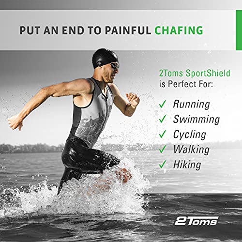 2Toms Sportshield, Original Formula, All-Day Anti Chafe And Blister Prevention, Waterproof Protection From Chafing And Skin Irritation, 1.5 Ounce #TOP4