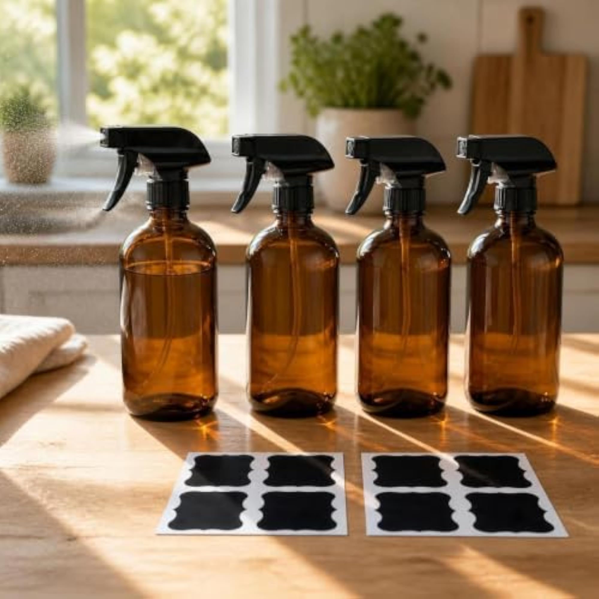 500ml Boston Glass Dispenser Bottles with Pump or Spray Top