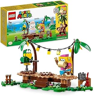 LEGO 71421 Super Mario Dżunglowy koncert Dixie Kong  zestaw rozszerzający, z figurkami Dixie Konga i papugi Squawks, zabawka dla 7-latka, gra do zbudowania, dodatek do zestawu startowego