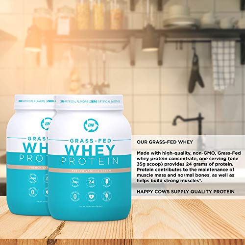 Grass Fed Whey Protein Vanilla 2lb - 100% Pure and Natural - 2lb/26 Servings - 24g Protein - Cold Processed - Non-GMO - rBGH-Free - High Quality from Happy Healthy Cows USA - Thumbnail 2
