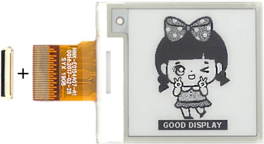 GooDisplay E-Paper Eink Display Electronic Paper Display Panel 1.54 Inch Black and Write Partial Refresh 200x200 Resolution SPI Interface