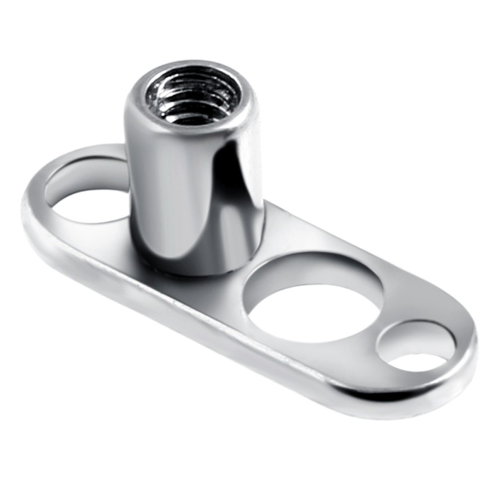 BodyJewelryOnline 25 Grad 23 solide Titan Basis & 3mm obere Dermal Anchor-set