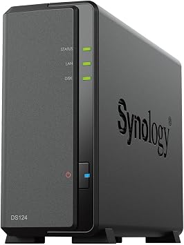 Synology DS124 1-Bay Diskstation NAS (Realtek RTD1619B 4-Core 1.7 GHz 1GB DDR4 RAM 1xRJ-45 1GbE LAN Port) 4TB Bundle with 1x 4TB Seagate IronWolf HDD