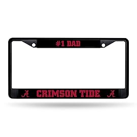 Rico Industries NCAA Alabama Crimson Tide 1 DAD Black Chrome Frame W\' Decal Insert 12 x 6 Car/Truck Auto Accessory