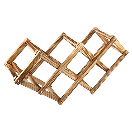 Soporte para 6 botellas de vino de madera miniatura 7