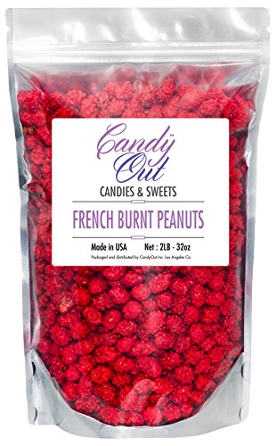 CandyOut French Burnt Peanuts 2 Pound Sweet and Salty Coated Peanuts