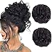 Stamped Glorious 2PCS 100% Real Human Bun Extensions Mixed Brown Messy Hair Scrunchies chignon hairpiece natural hair for women Kids Donut Updo Ponytail Hair Chignons