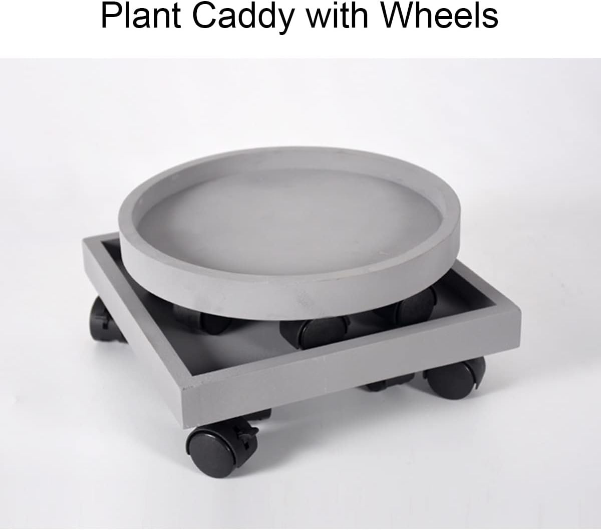 10/13/16 Inch Plant Caddies Indoor Outdoor Planter Trolley On Wheels Potted Plant Stand Wheels for Flower Pots Rolling Tray Indoor Planter Pot Mover (Color : Round, Size : 26cm/10In)