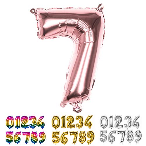 Boland 21980 Ballon gonflable en film métallique Taille 36 cm En forme de chiffre Ballon gonflable pour anniversaire, jubilé, année jubilaire, année de vie, fête-surprise, anniversaire d’enfant, décoration