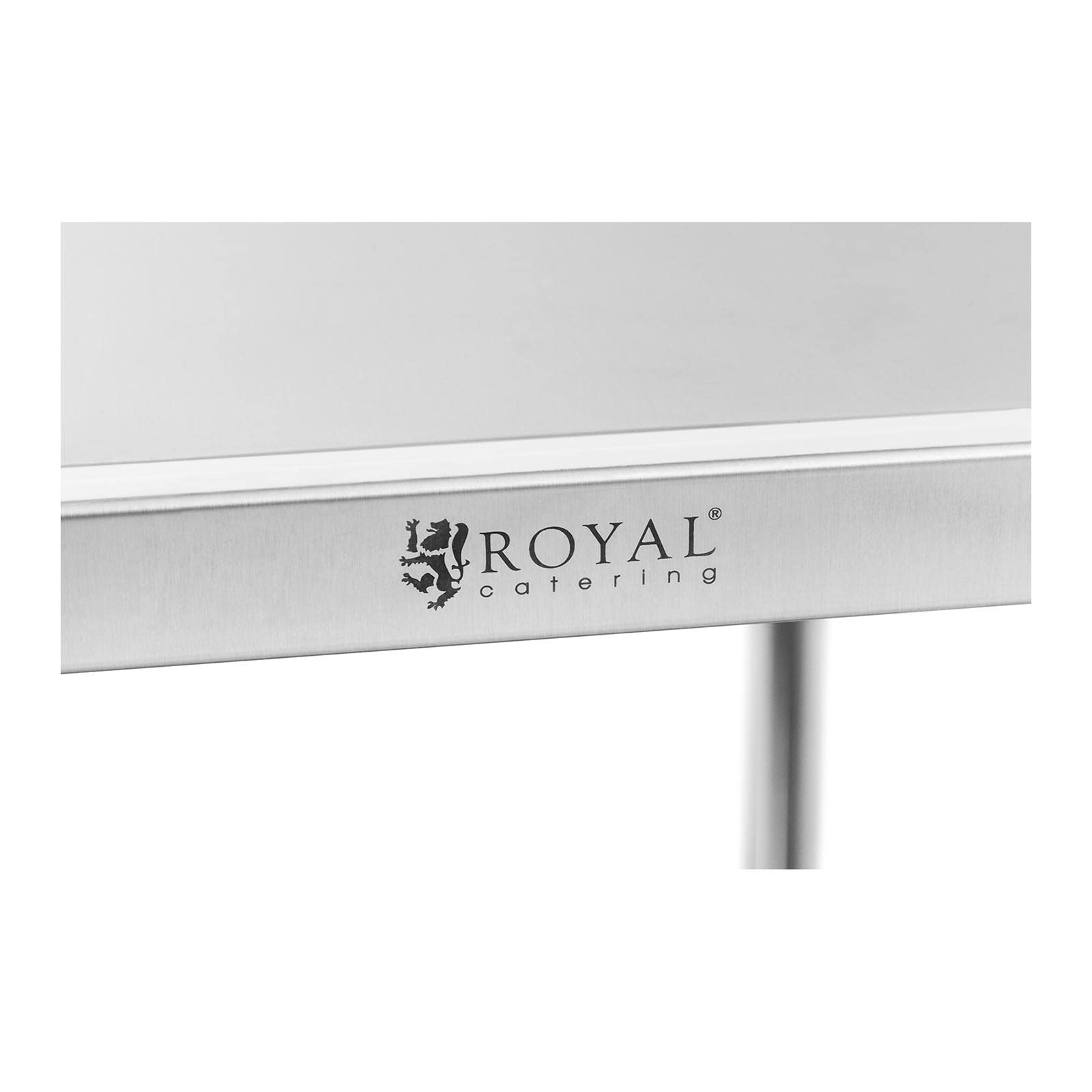 Royal Catering RC_SSTWH_01 - Carrello da portata in acciaio inox, 3 bordi, fino a 60 kg, in acciaio inox