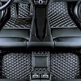 Custom car Floor mats Suitable for 99% car Truck SUV,car mats All Weather Personalized,Full Coverage Luxury Car Mats, Anti-Slip Leather Floor mats. (Black Beige)