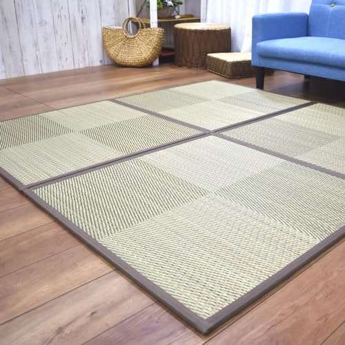 るるべ 置き畳 畳 ユニット畳 (82×82cm) (松島II) リーズナブル い草 マットレス プレイマット ベビーマット フロアマット 滑り止め付 49020… (ブラウン, 12枚セット)