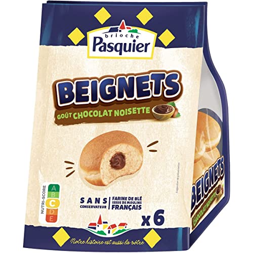 Beignets chocolat noisette Pasquier 270g lot de 6 sachets viennoiserie moelleuse