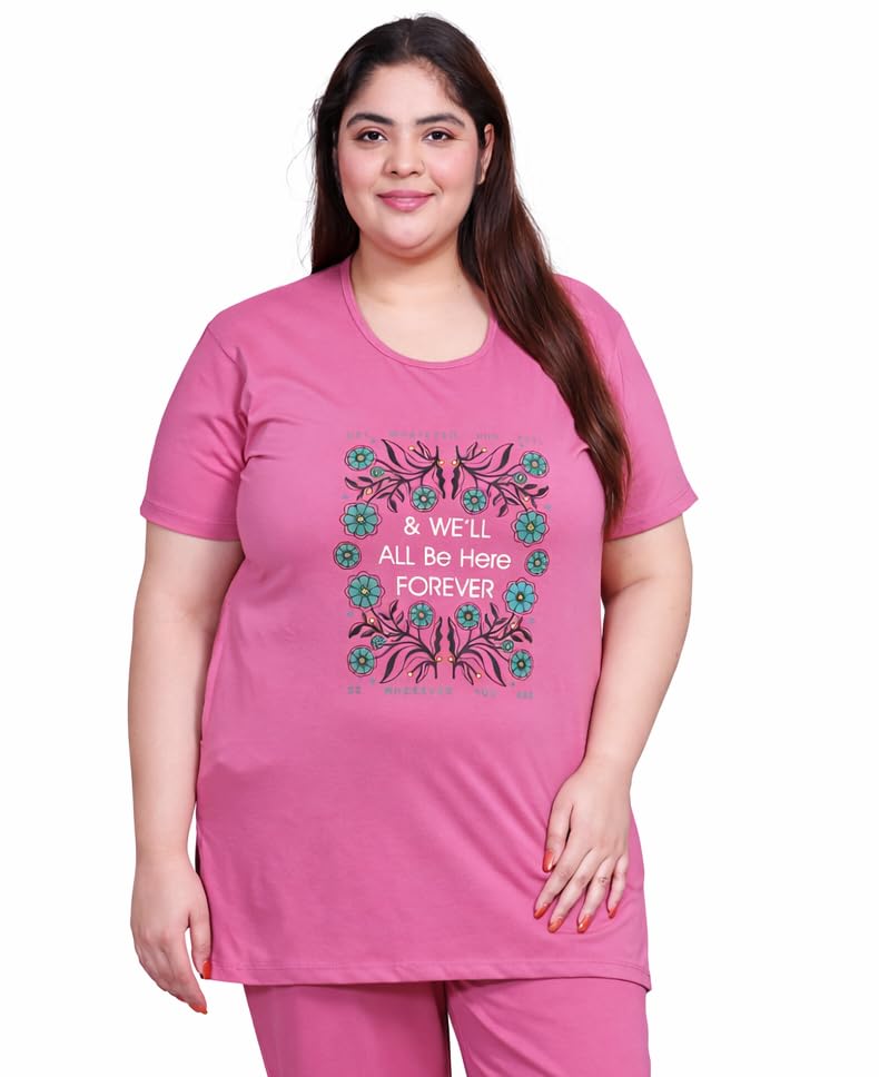 Image of In Love Women's Plus Size Longline T-Shirt with Side Pocket, 3 /4 Sleeve, Crew Neck