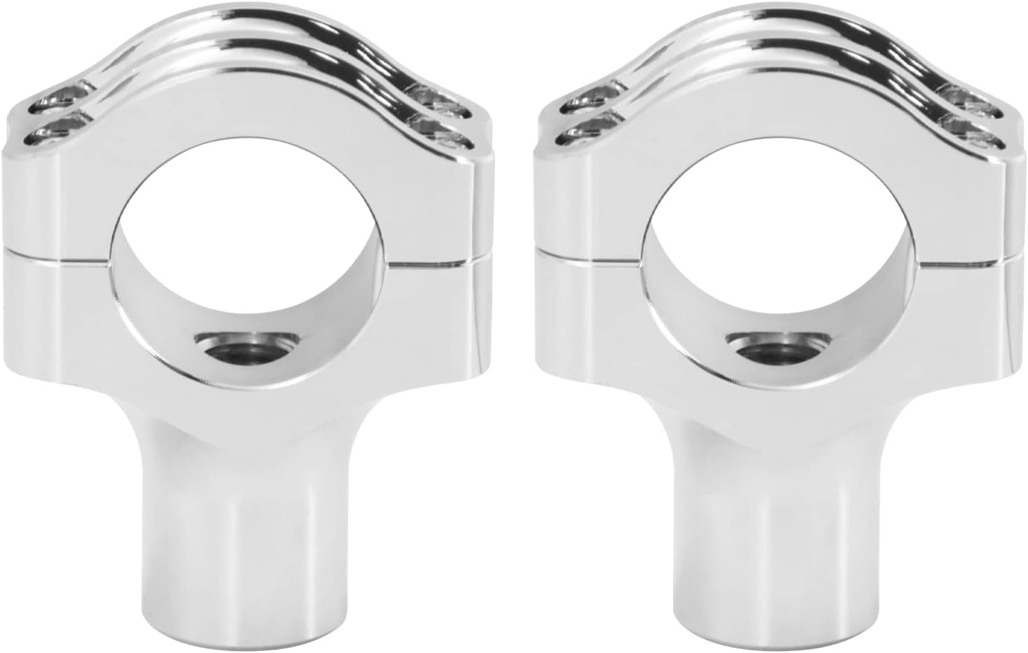 HDBUBALUS 1.25'' Motorcycle Handlebar Riser Handle Bars Clamp Mount Fit For Harley Sportster Road King Dyna Softail (Color: Chrome)