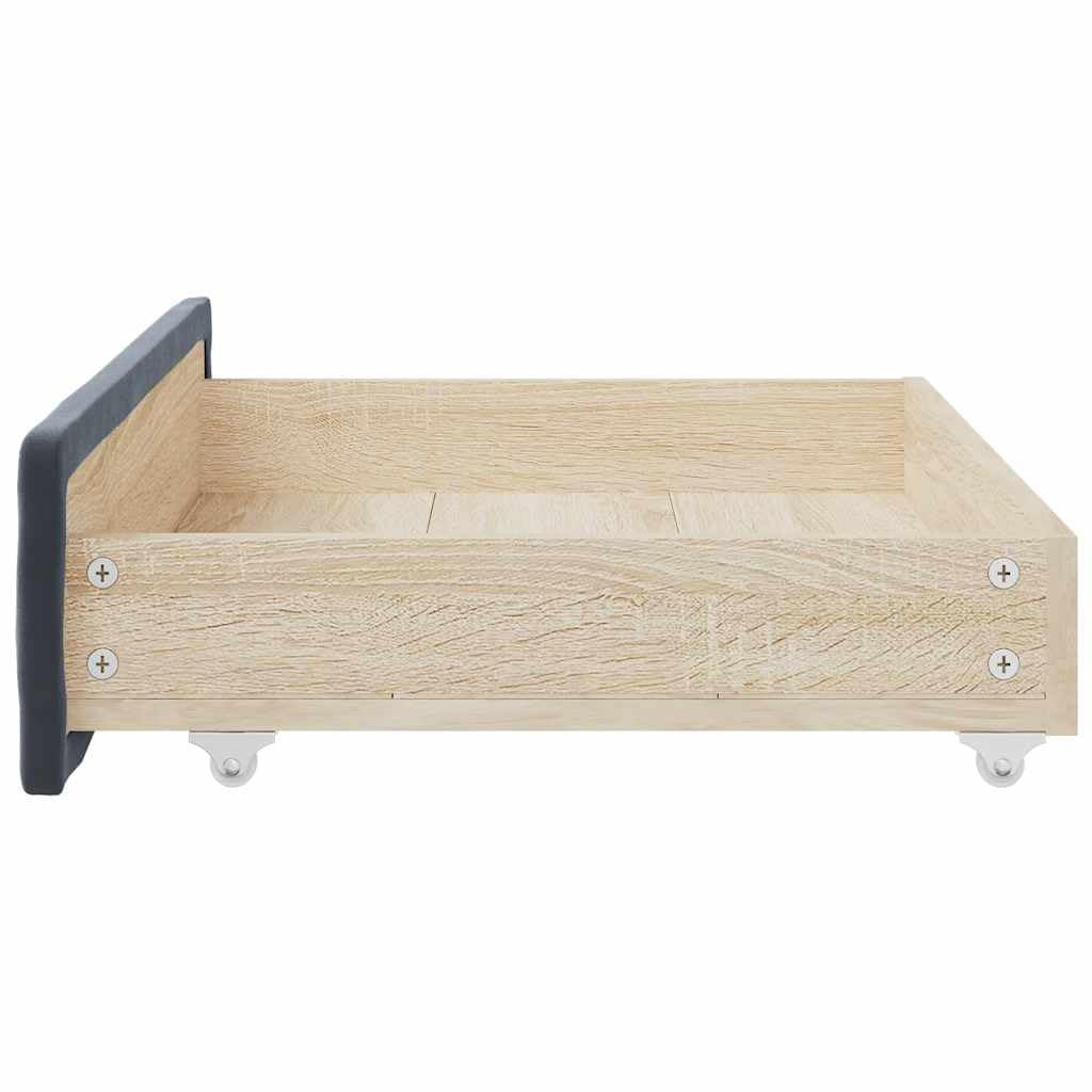 vidaXL Cajones de Cama 2 uds Madera ingeniería Terciopelo Gris Oscuro, cajón de almacenaje, Caja para Cama, Muebles de almacenaje de Cama