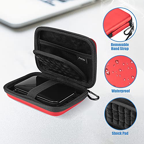 Image of ProCase Portable Hard Drive Case for Canvio Basics Western Digital WD Elements My Passport Seagate Portable Backup Plus Slim 1TB 2TB 3TB 4TB USB 3.0, 2.5 inch Portable External Hard Drive Case -Red | Fits Seagate Portable, Samsung T9, WD Elements, My Passport, Toshiba Canvio Basics, 1TB-5TB Drives, USB 3.0 HDD /SSD Storage