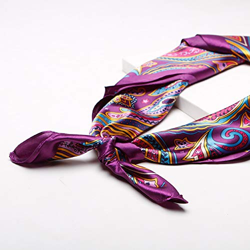 Elegant Printed Silk Scarf – 90 * 90cm Imitation Silk Head Scarf for Women's Hair, Stylish Versatile Hair Scarf for Women4