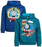 Nickelodeon Boy's Hoodie Sweatshirt 2 Pack - Baby Shark, Paw Patrol, SpongeBob, Thomas (2T-7), Size 3T, Thomas Carribean Sea/Surf Blue