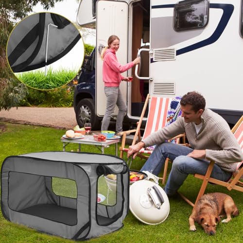 Foribyw Hunde-Reisebox, faltbar, Pop-Up-Hundebox mit Aufbewahrungstasche, 93 x 52 x 52 cm, Reise-Haustiersitz, Hundehütte, tragbar, kleine kiste, Spielzelt, Käfig für kleine und mittelgroße Hunde