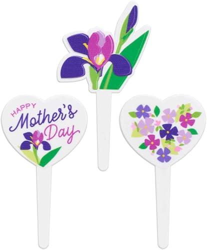 Miniatura 1 de Decoración para tartas de flores para el día de la madre 24 piezas