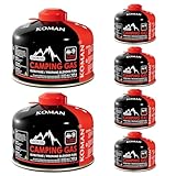 KOMAN Isobutane Fuel Canister 230 Gram Camping Stove Fuel Butane Propane Blend Camping Fuel Gas Canister Butane Backpacking Stove Fuel (Pack of 6)