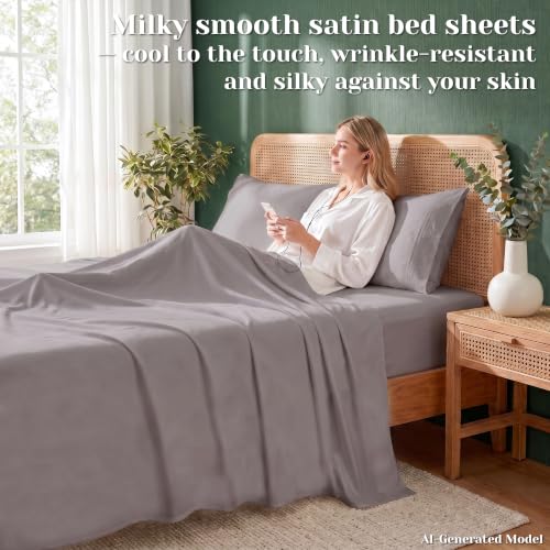 Popfavor Deep Pocket Queen Sheet Set, Cooling Bedding with Side Pockets - image 5
