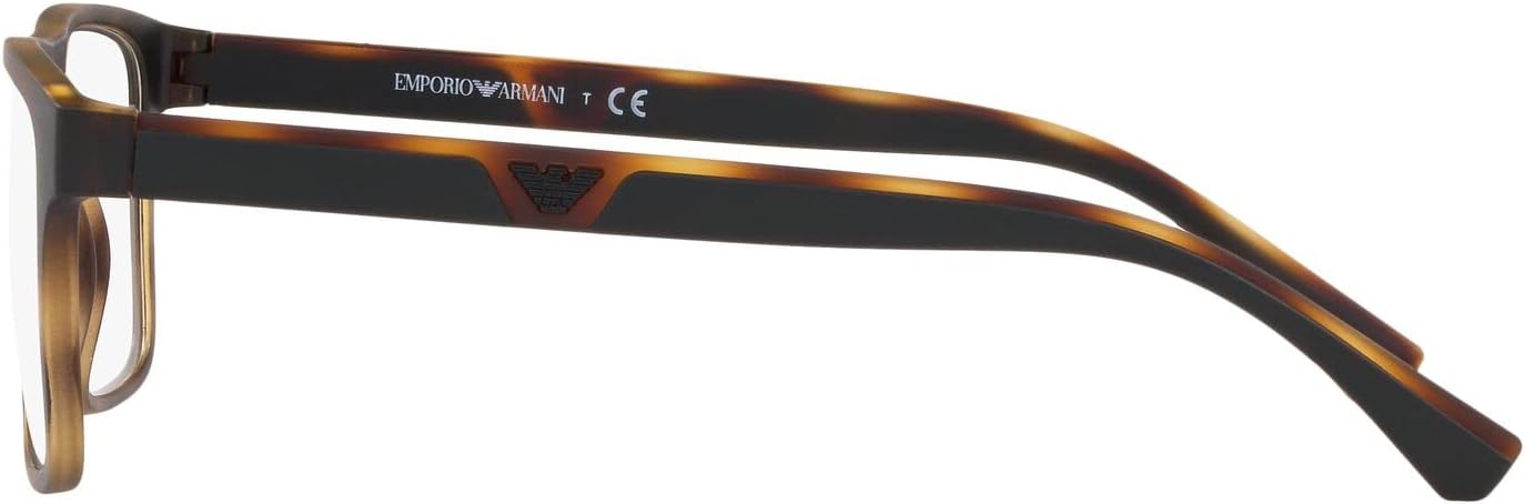 Emporio Armani Mens EA4115 Rectangular Eyewear Frames With Two Interchangeable Sun Clip-ons